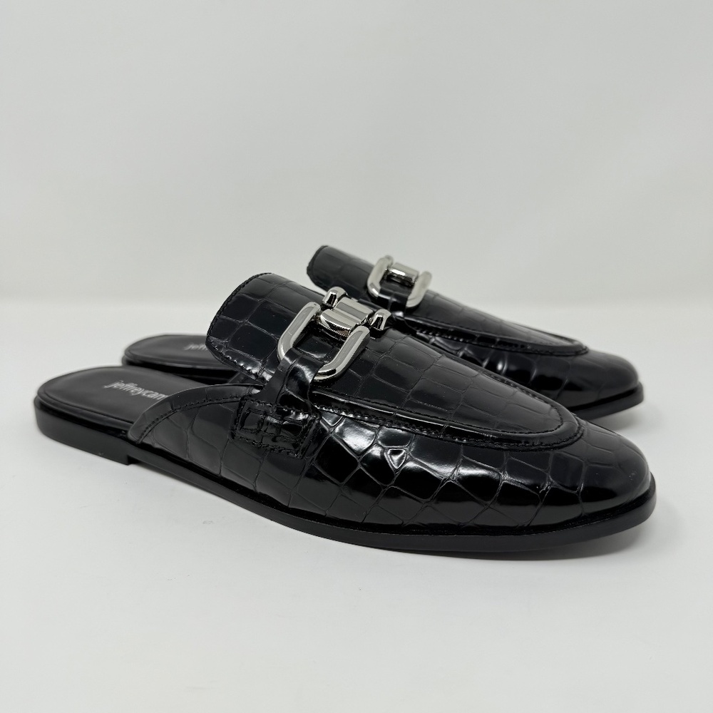 New Jeffrey Campbell Moment Mule Black Croco Silver Sz 9 - Picture 2 of 11